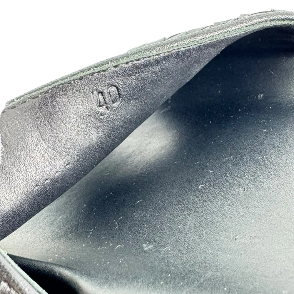 BOTTEGA VENETA Black Intrecciato Woven Leather Men Slide Sandals 40-7US - Picture 11 of 11